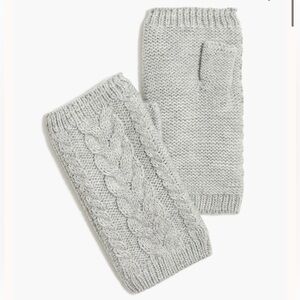J. Crew Soft Gray Cable-knit Fingerless Gloves